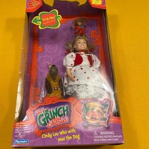 New On Box Cindy Lou Hoo Toys R us exclusive vintage doll and Max the dog Grinch